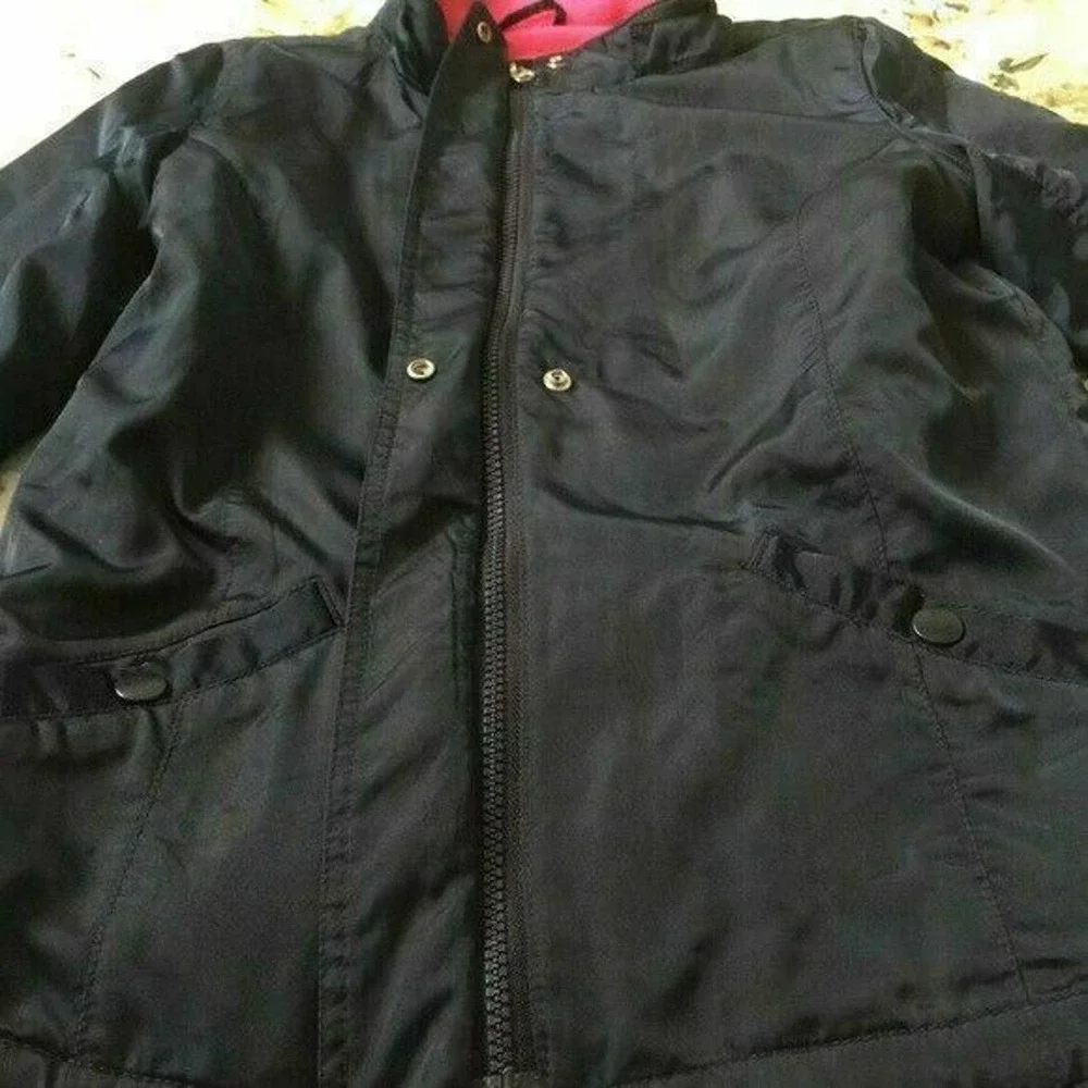 GapKids Dark Blue Soft Nylon Blend Kids Girls Jacket Lined Zipper Snaps Size XL